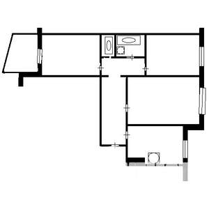 3-к квартира, вторичка, 64м2, 5/9 этаж