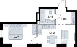 1-к квартира, вторичка, 34м2, 4/8 этаж