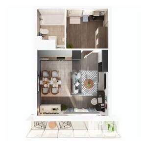 Студия квартира, строящийся дом, 31м2, 9/13 этаж