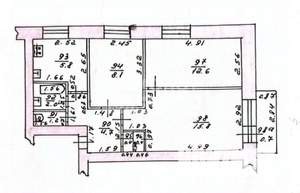 3-к квартира, вторичка, 52м2, 4/5 этаж
