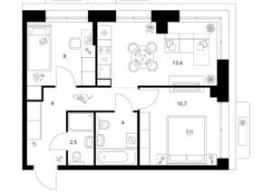 2-к квартира, вторичка, 47м2, 14/26 этаж