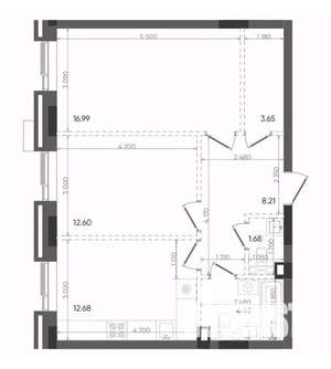 2-к квартира, вторичка, 60м2, 14/22 этаж