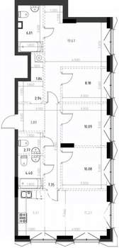 3-к квартира, вторичка, 99м2, 2/15 этаж