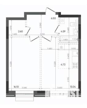 2-к квартира, вторичка, 48м2, 13/14 этаж