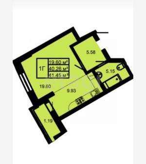 1-к квартира, вторичка, 40м2, 5/16 этаж