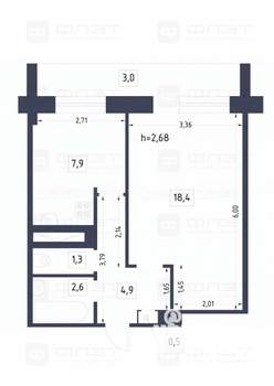 1-к квартира, вторичка, 36м2, 2/14 этаж