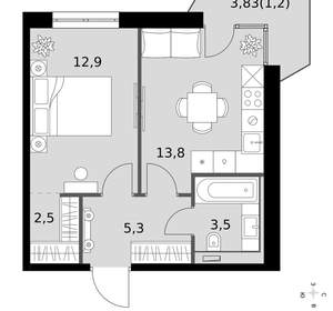 1-к квартира, вторичка, 39м2, 7/19 этаж