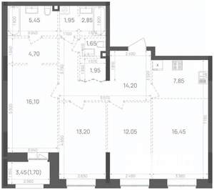 3-к квартира, вторичка, 100м2, 4/15 этаж