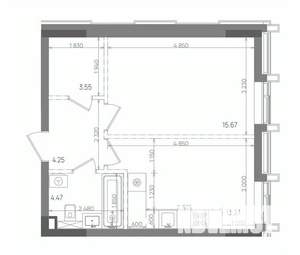 1-к квартира, вторичка, 41м2, 10/22 этаж