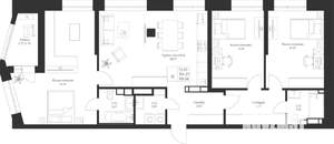 3-к квартира, вторичка, 107м2, 2/23 этаж