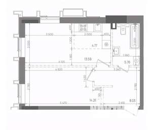 2-к квартира, вторичка, 46м2, 20/22 этаж