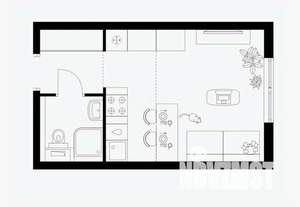 Студия квартира, вторичка, 21м2, 5/5 этаж