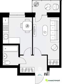 1-к квартира, вторичка, 35м2, 8/18 этаж