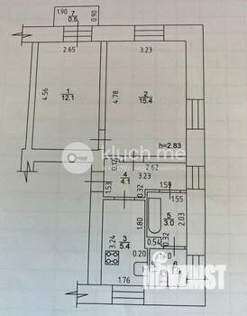 2-к квартира, вторичка, 42м2, 2/2 этаж