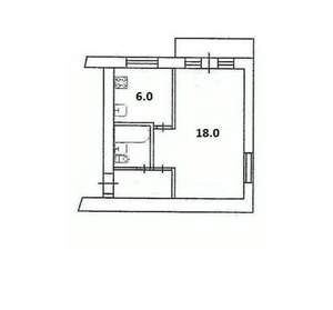 1-к квартира, вторичка, 32м2, 4/5 этаж