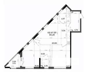 2-к квартира, вторичка, 80м2, 5/23 этаж