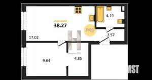 1-к квартира, вторичка, 38м2, 10/24 этаж