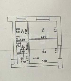 2-к квартира, вторичка, 31м2, 2/3 этаж