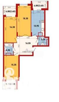 3-к квартира, вторичка, 75м2, 2/19 этаж