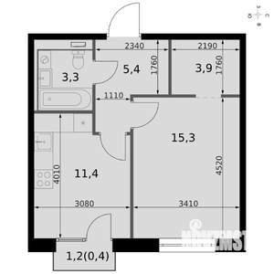 1-к квартира, вторичка, 40м2, 7/19 этаж