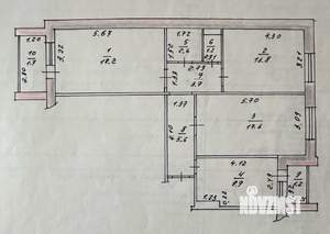 3-к квартира, вторичка, 73м2, 1/7 этаж