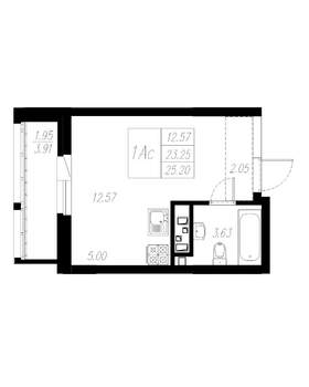 Студия квартира, вторичка, 25м2, 6/13 этаж