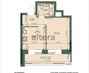 1-к квартира, вторичка, 30м2, 3/25 этаж