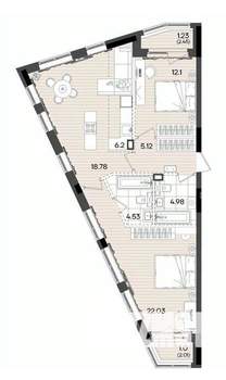 3-к квартира, вторичка, 76м2, 2/9 этаж