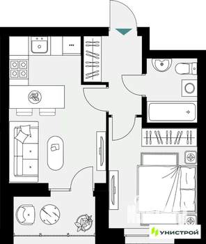 1-к квартира, вторичка, 36м2, 6/18 этаж