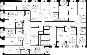 1-к квартира, строящийся дом, 34м2, 12/20 этаж