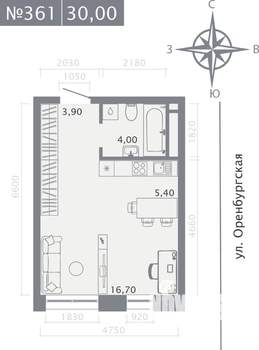 Студия квартира, строящийся дом, 30м2, 6/25 этаж