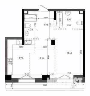 1-к квартира, вторичка, 59м2, 3/19 этаж