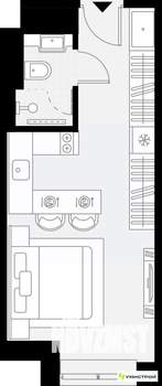 1-к квартира, вторичка, 22м2, 4/27 этаж