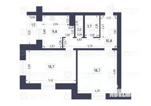2-к квартира, вторичка, 65м2, 11/16 этаж