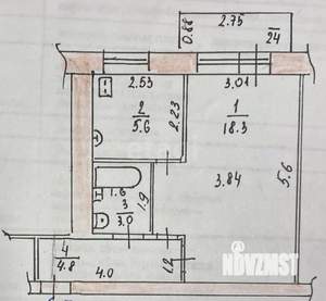 1-к квартира, вторичка, 32м2, 2/4 этаж