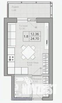 Студия квартира, вторичка, 25м2, 19/20 этаж