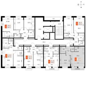 2-к квартира, вторичка, 48м2, 7/19 этаж