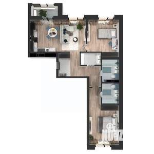 2-к квартира, вторичка, 74м2, 3/23 этаж