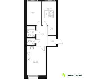 2-к квартира, вторичка, 73м2, 1/7 этаж