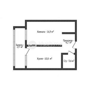 1-к квартира, вторичка, 38м2, 6/6 этаж