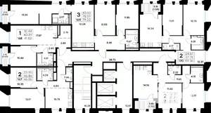 2-к квартира, строящийся дом, 59м2, 14/20 этаж