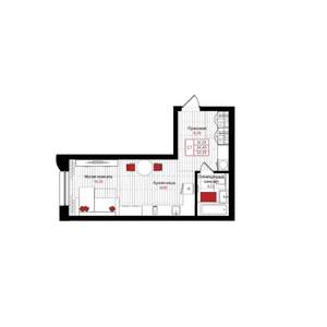 Студия квартира, вторичка, 34м2, 3/25 этаж