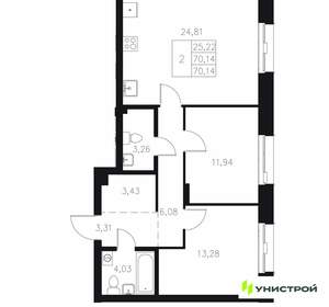 2-к квартира, вторичка, 70м2, 2/7 этаж