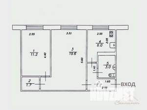 2-к квартира, вторичка, 45м2, 1/5 этаж