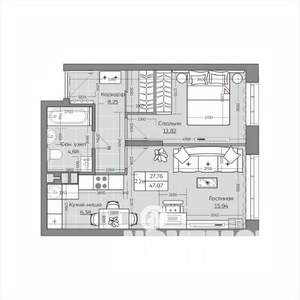 2-к квартира, вторичка, 47м2, 13/19 этаж