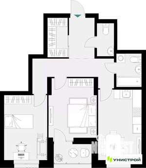 2-к квартира, вторичка, 67м2, 2/18 этаж