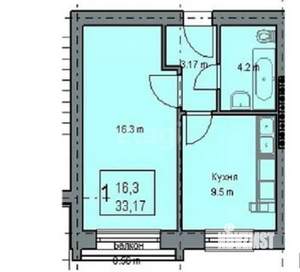 1-к квартира, вторичка, 33м2, 5/24 этаж