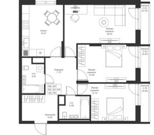 3-к квартира, вторичка, 84м2, 3/24 этаж