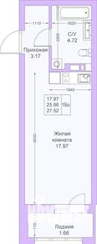 Студия квартира, вторичка, 28м2, 20/25 этаж