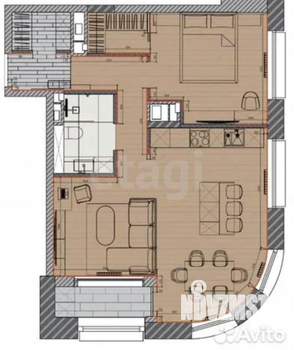 2-к квартира, вторичка, 56м2, 12/20 этаж